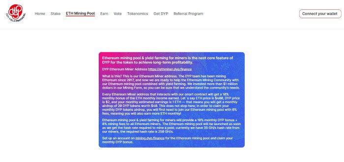 DYP ETH mining pool