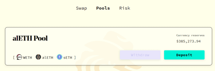 Alchemix Finance alETH pool