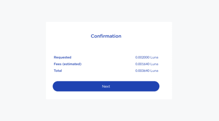 Staking LUNA confirmation